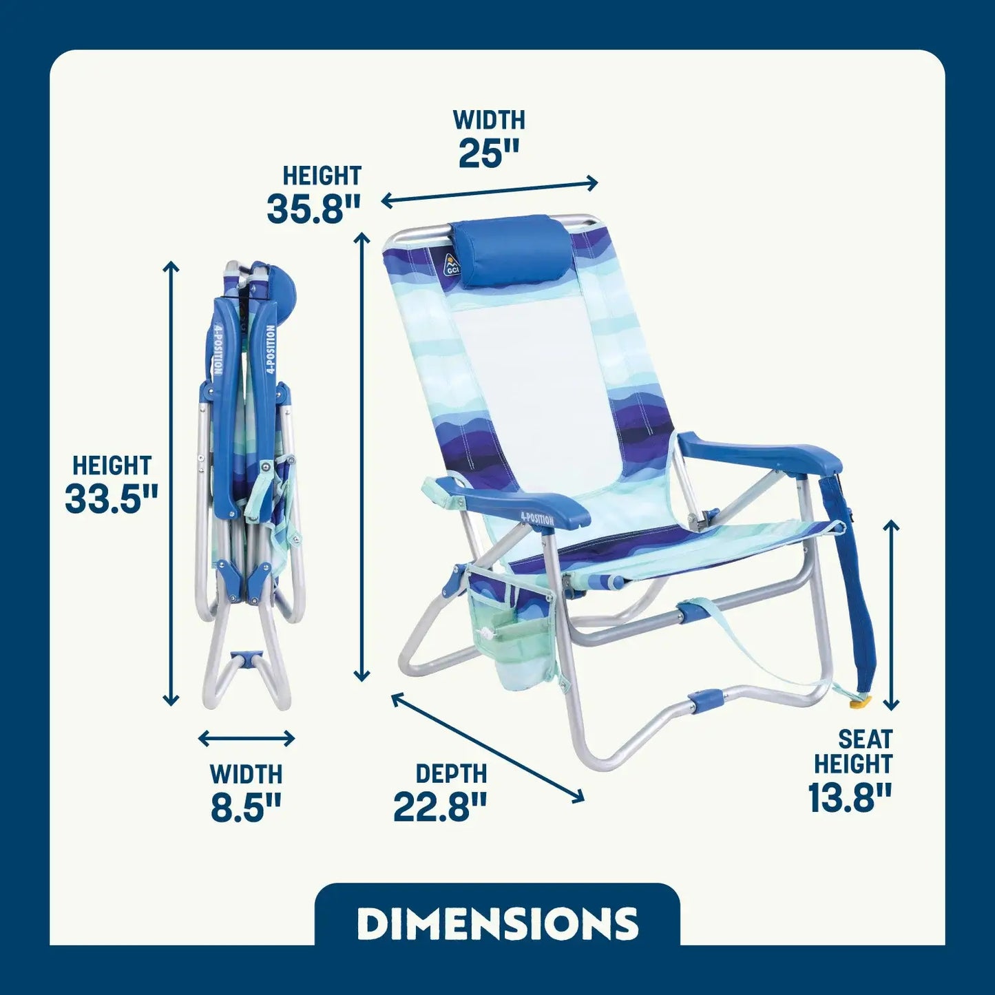 Bi-Fold Beach Chair™ - Summer Shore Style