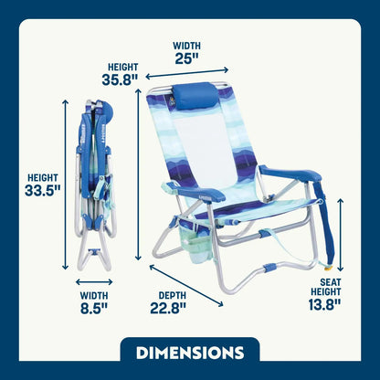 Bi-Fold Beach Chair™ - Summer Shore Style