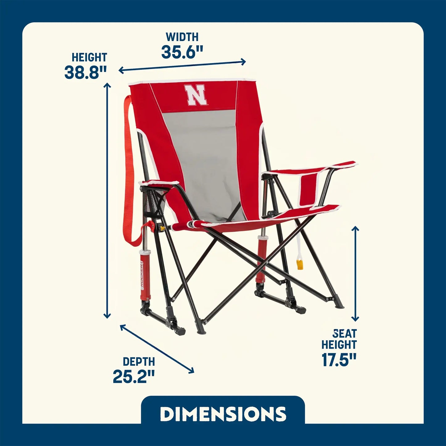 College Comfort Pro Rocker™ - Nebraska Cornhuskers - Sideline Comfort
