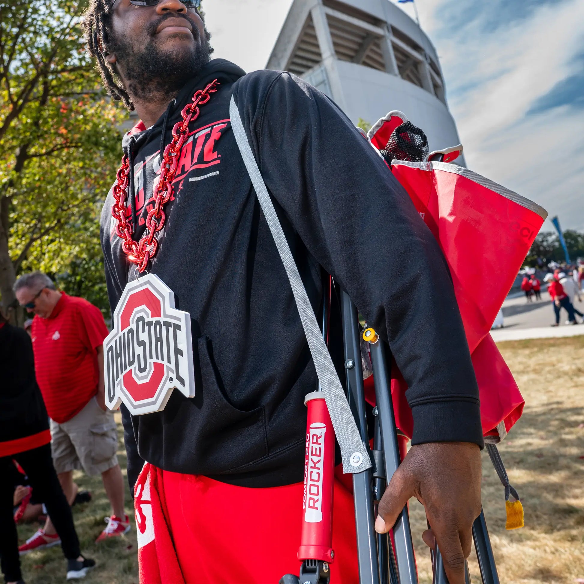 College Comfort Pro Rocker™ - Ohio State Buckeyes - Grandstand Comfort