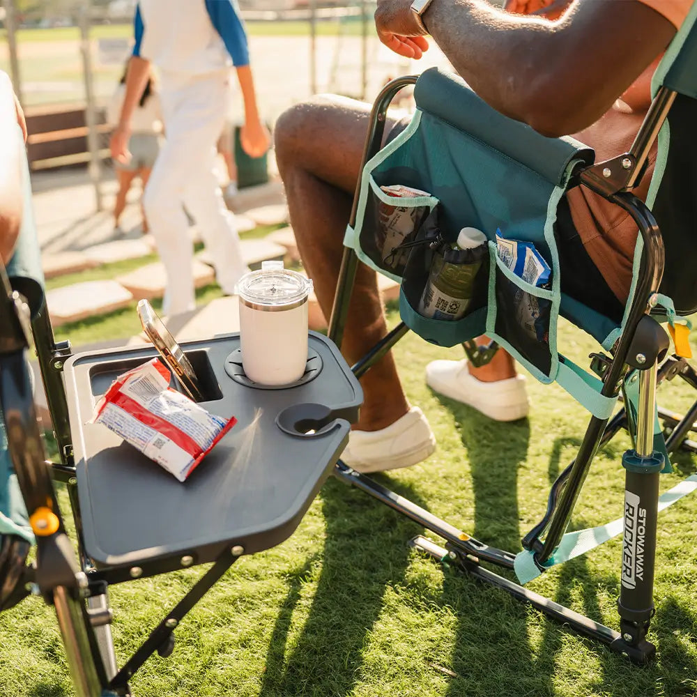 Stowaway Rocker™ with Side Table - Tailgate Prep