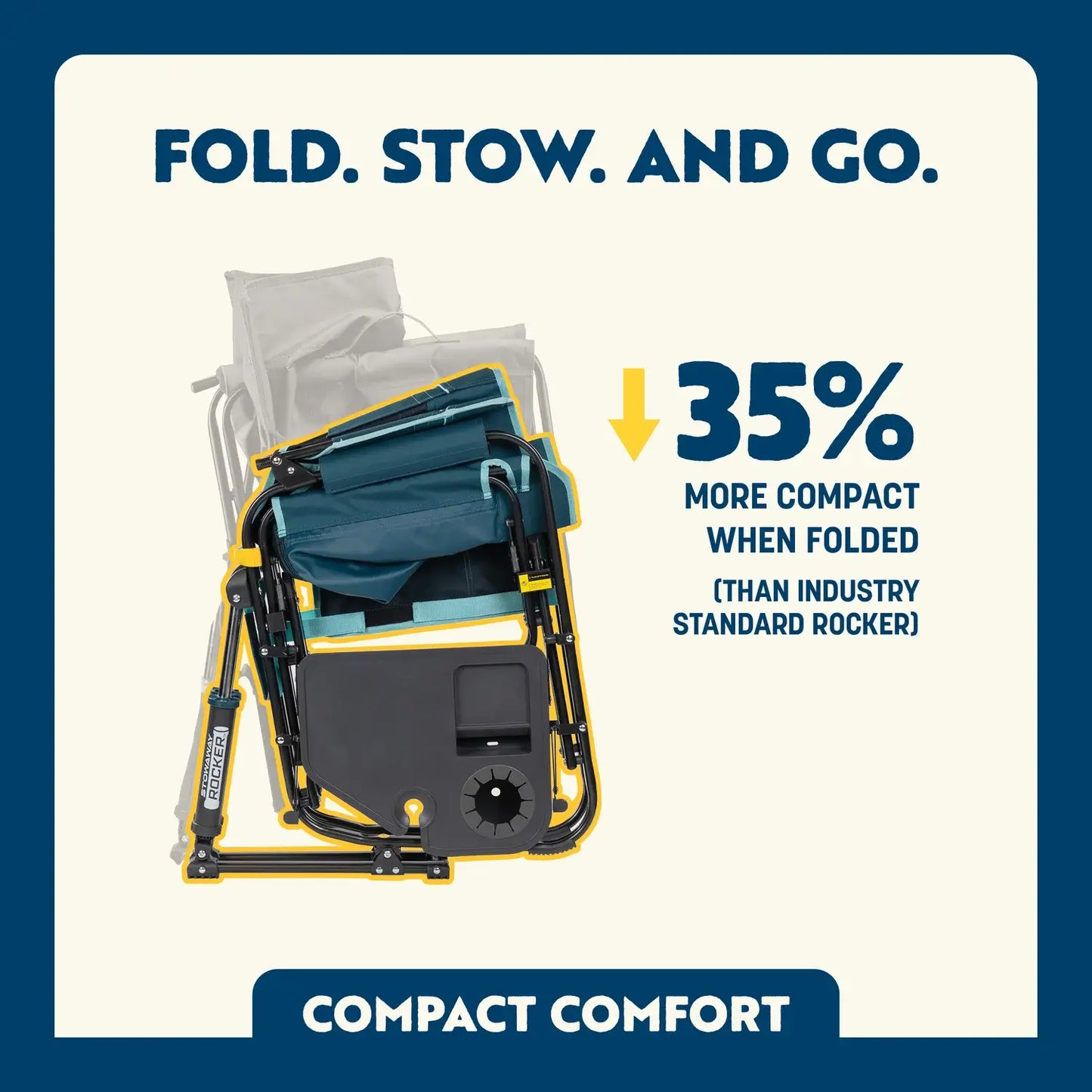Stowaway Rocker™ with Side Table - Tailgate Prep